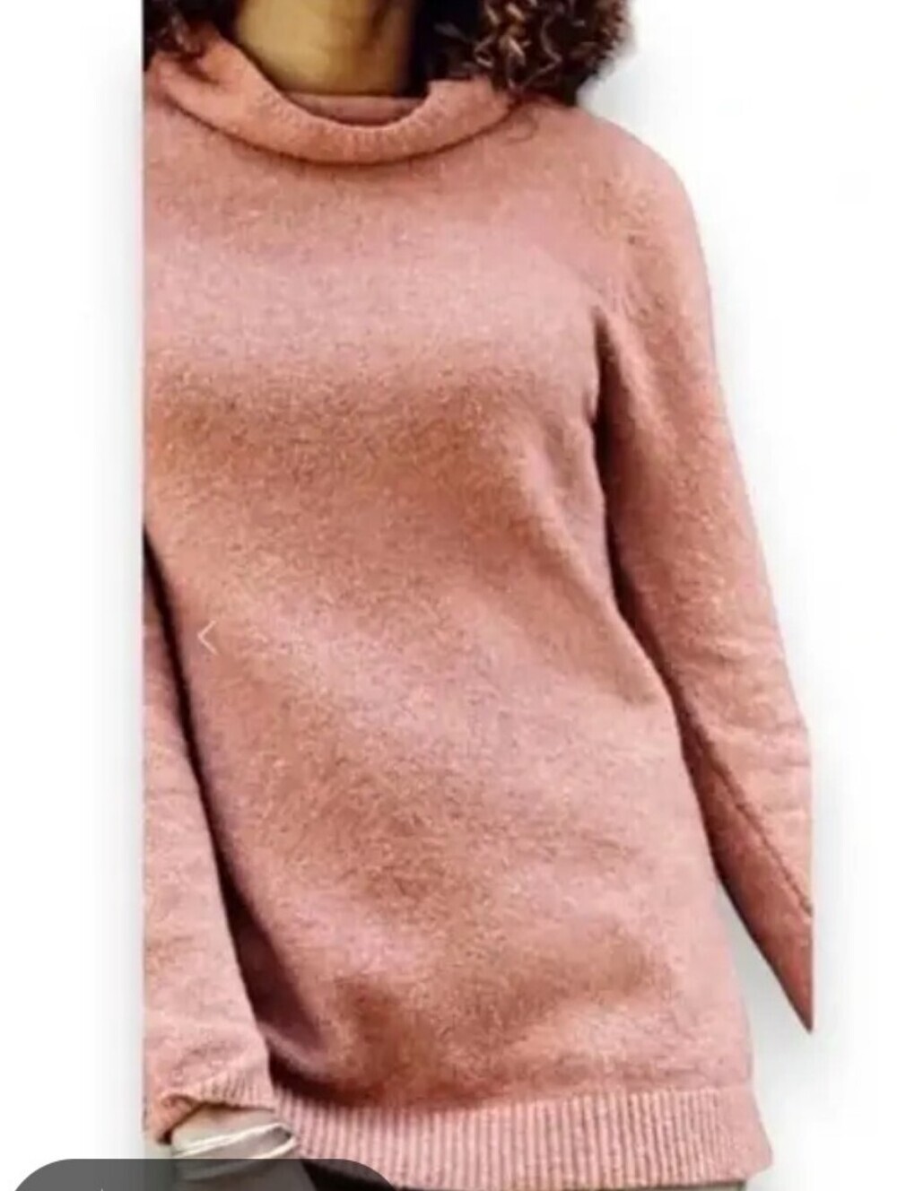 J. Jill Draped Funnel Neck Wool Knit Speckled Pink Sweater Small
